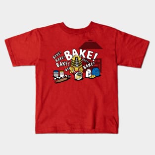 Funny Retro Alien Villain Baking Cartoon Quote Kids T-Shirt